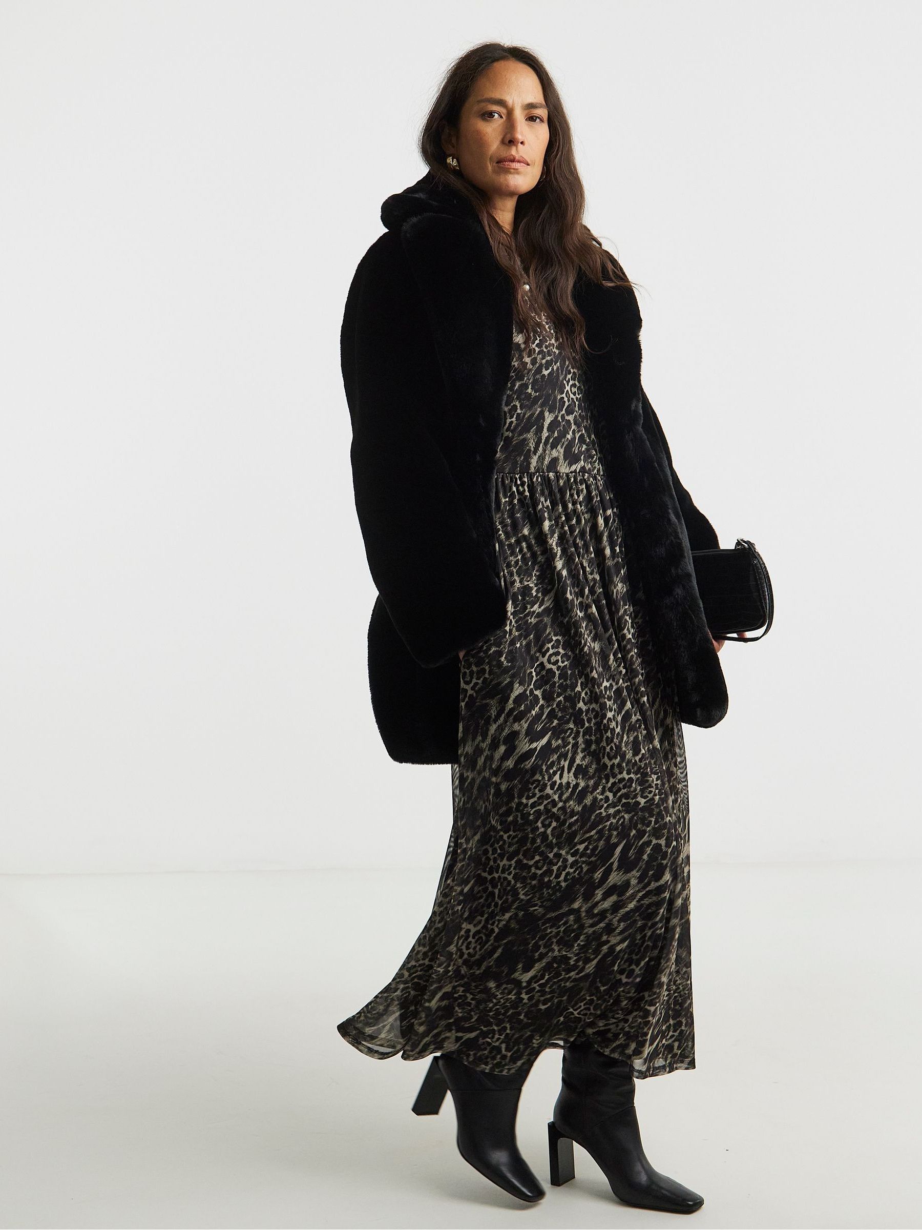 Buy JD Williams Black Plush Faux Fur Coat from the Next UK online shop