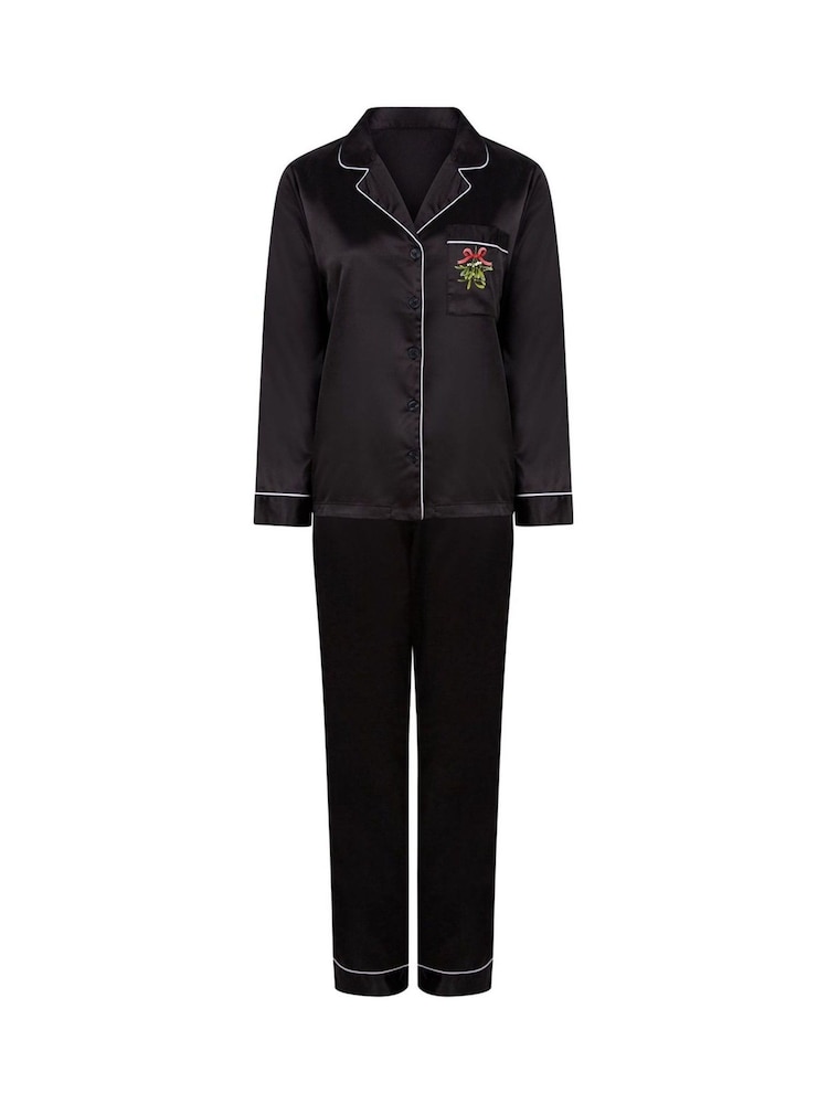 Personalised Christmas Satin Mistletoe Pyjamas by Koko Blossom - Image 3 of 3