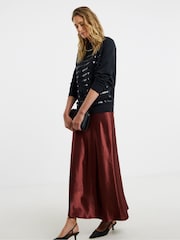 JD Williams Black Sequin Stripe Crew Neck Sweatshirt - Image 1 of 4