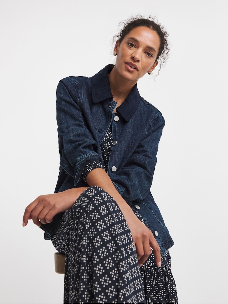 JD Williams Blue Soft Touch Notch Neck Long Sleeve Maxi Dress - Image 2 of 2 JD Williams Blue Soft Touch Notch Neck Long Sleeve Maxi Dress - Image 2 of 2