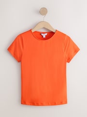 Orange - T-shirt doux au toucher à Manches courtes et Col rond - Image 5 de 7