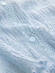 Blue Sleeveless V-Neck Textured Waistcoat - Image 7 of 7