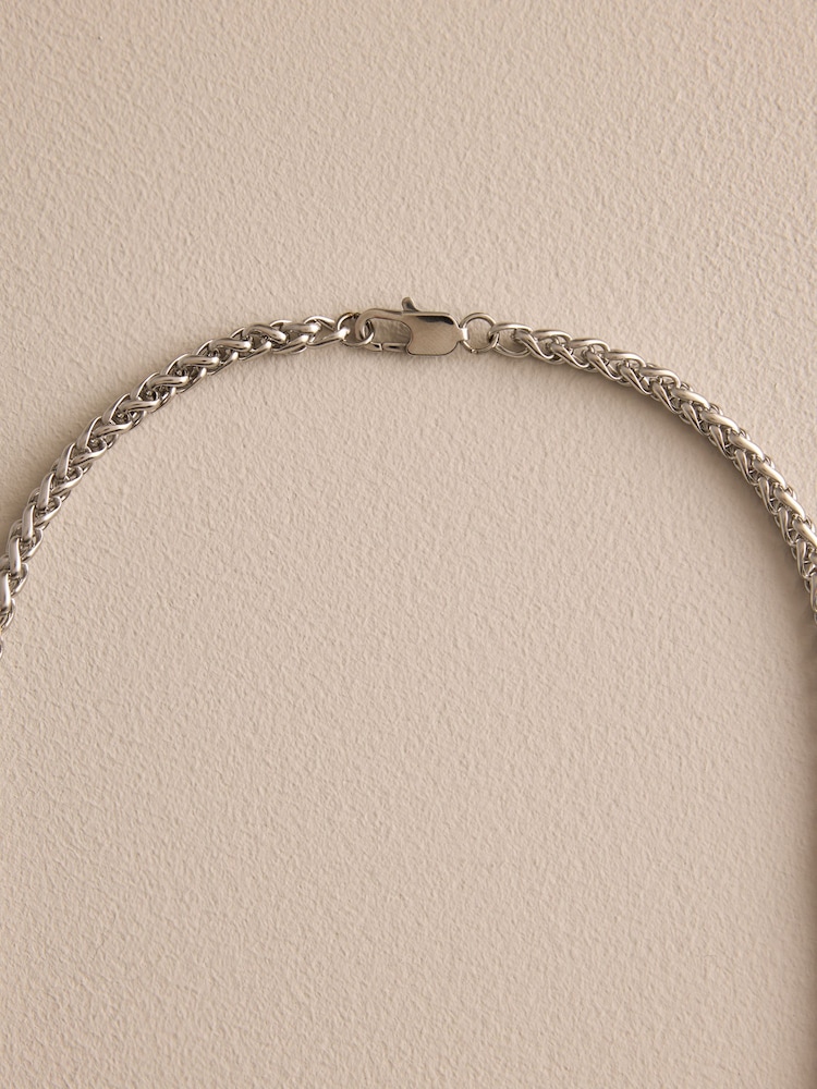 DCK Mens Silver Tone Stainless Steel Rope Link Chain - Image 2 of 3 DCK Mens Silver Tone Stainless Steel Rope Link Chain - Image 2 of 3