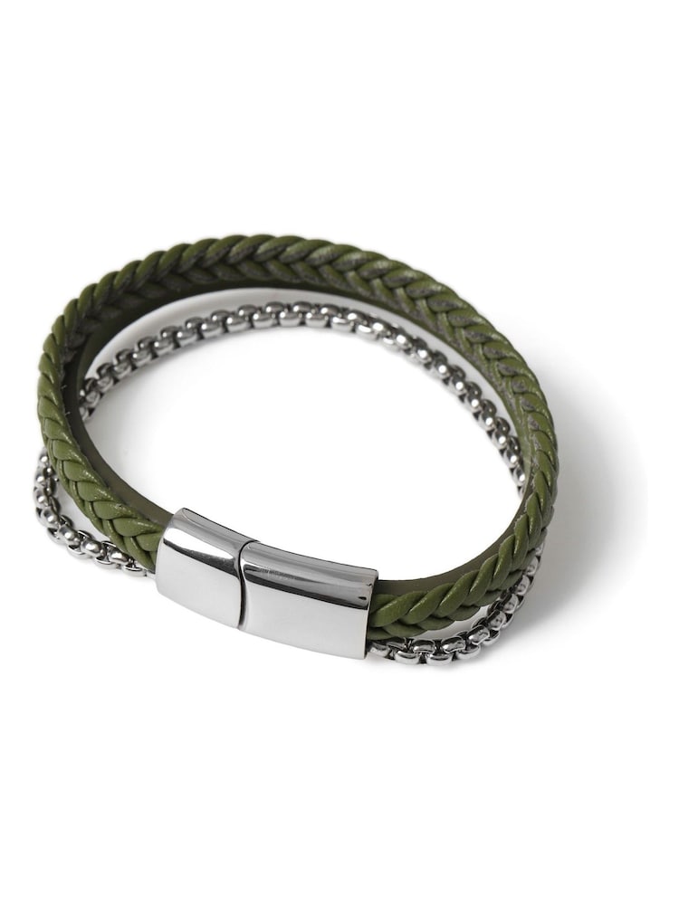 綠色 - Leather Bracelet - 圖片 2/3