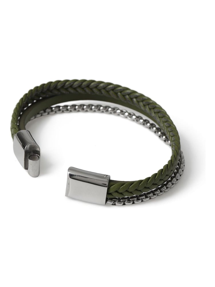 綠色 - Leather Bracelet - 圖片 3/3