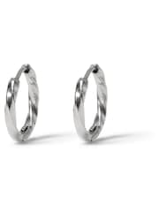 DCK Mens Silver Tone Stainless Steel Hoop Earrings - Image 1 of 2
