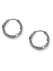 DCK Mens Silver Tone Stainless Steel Hoop Earrings - Image 2 of 2