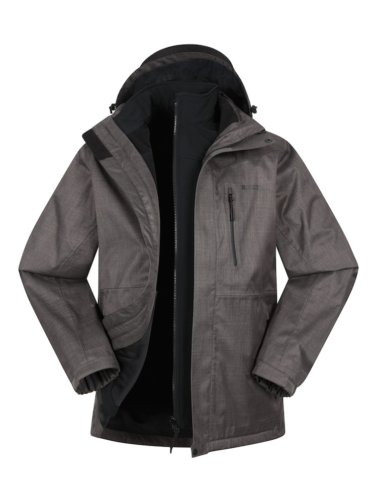 Cinza - Mountain Warehouse Mens Bracken Extreme 3-In-1 Jaqueta impermeável - Imagem 1 de 7