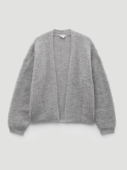 Hush Grey Waffle Stitch Edge to Edge Cardigan - Image 5 of 5
