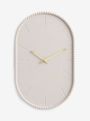 Cream Natural Ribbed Textured Pill Wall Clock - Image 4 of 4