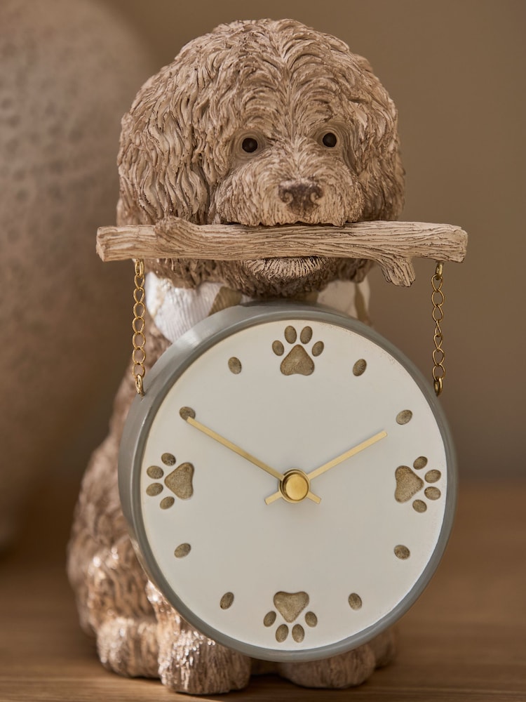 Natural Charlie The Cockapoo Mantel Clock - Image 2 of 3 Natural Charlie The Cockapoo Mantel Clock - Image 2 of 3