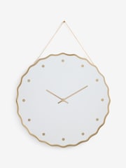 Gold Chic Wavy Mirror Wall Clock - Image 4 of 4
