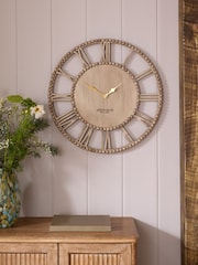 Natural Bobbin Round Wall Clock - Image 1 of 4