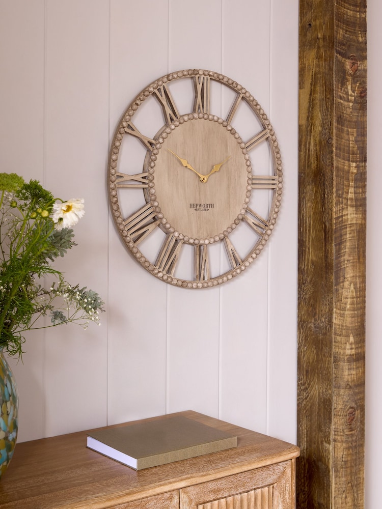 Natural Bobbin Round Wall Clock - Image 2 of 4