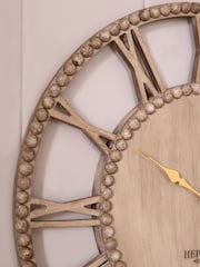 Natural Bobbin Round Wall Clock - Image 3 of 4