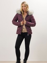 M&Co Petite Fur Trim Padded Jacket - Bild 2 von 5