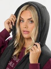 Yours Curve Black Midi Micro Fibre Gilet - Image 4 of 5