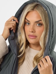 Yours Curve Grey Midi Micro Fibre Gilet - Image 4 of 5