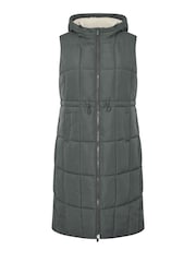 Yours Curve Grey Midi Micro Fibre Gilet - Image 5 of 5
