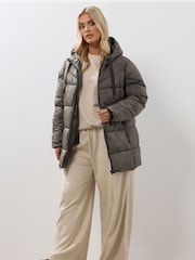 Yours Curve Brown Short Sporty Padded Coat - Image 2 of 5