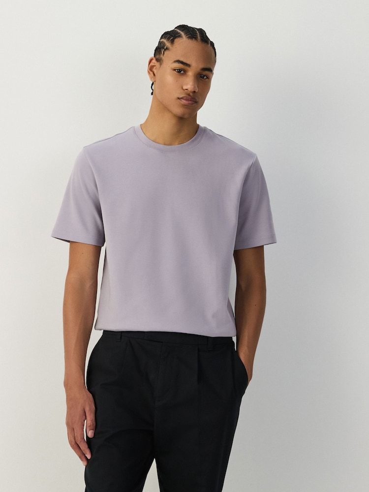 Lilac Purple Regular Fit Motionflex Soft Heavyweight T-Shirt - Image 1 of 8 Lilac Purple Regular Fit Motionflex Soft Heavyweight T-Shirt - Image 1 of 8