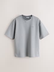Grey Embossed Relaxed Fit Motionflex Soft Heavyweight T-Shirt - Image 5 of 7