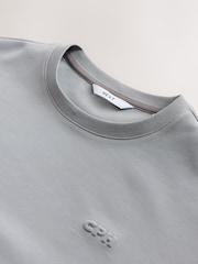 Grey Embossed Relaxed Fit Motionflex Soft Heavyweight T-Shirt - Image 6 of 7