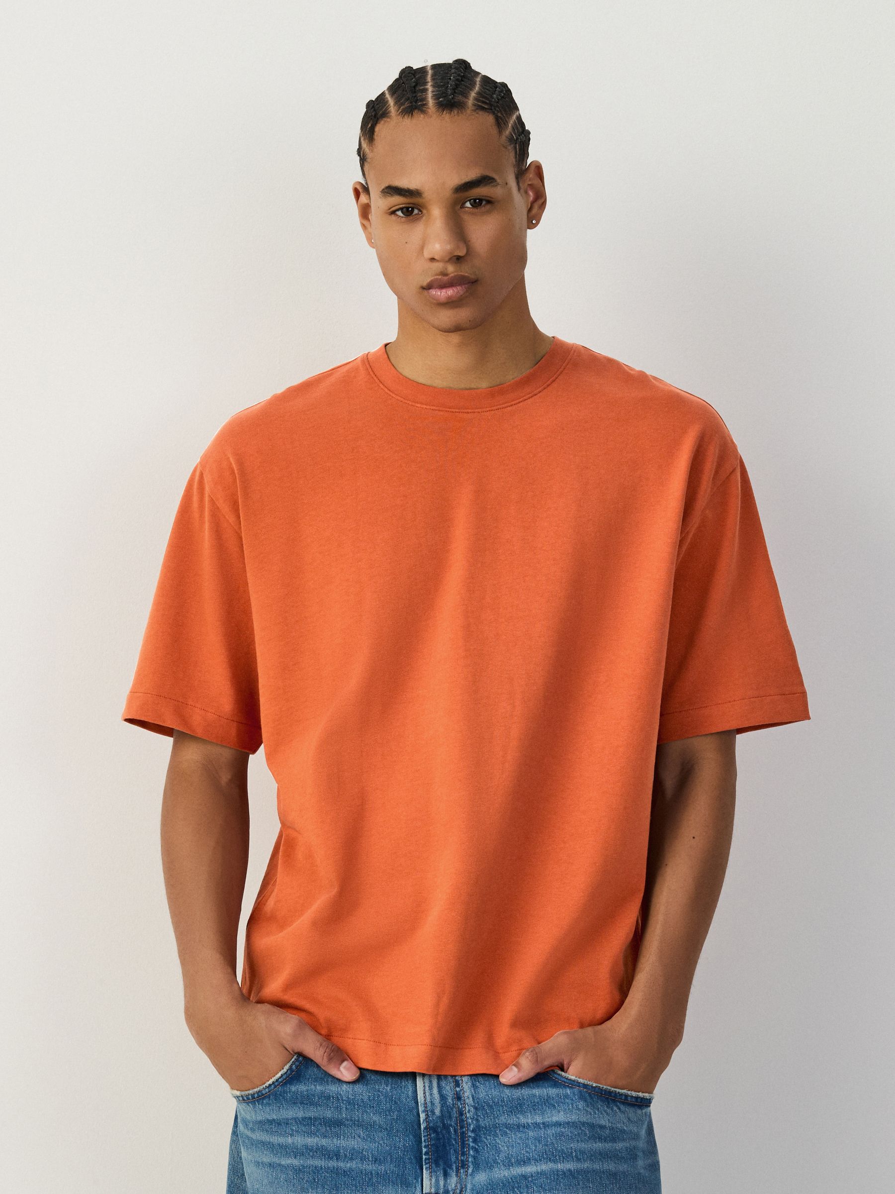 Buy Orange Relaxed Fit Heavyweight T-Shirt from Next USA