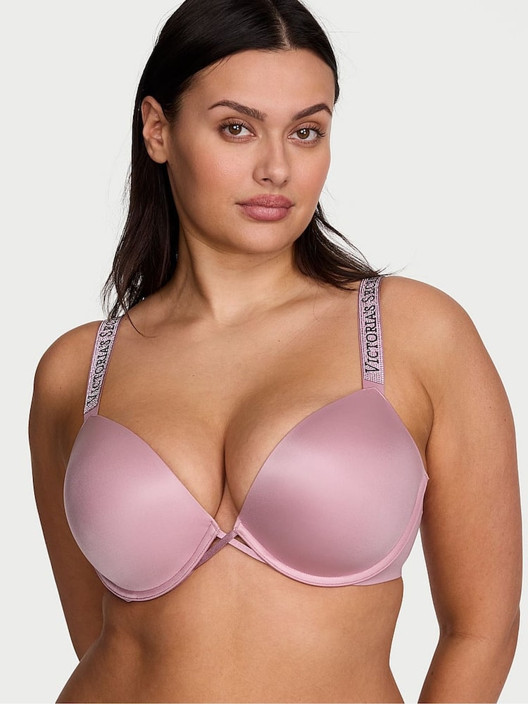 Victoria's Secret Dusk Rose Pink Push Up Shine Strap Bra - Image 1 of 3