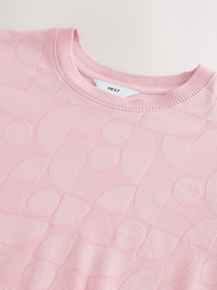 Pink Smart Textured T-Shirt - Image 8 of 8