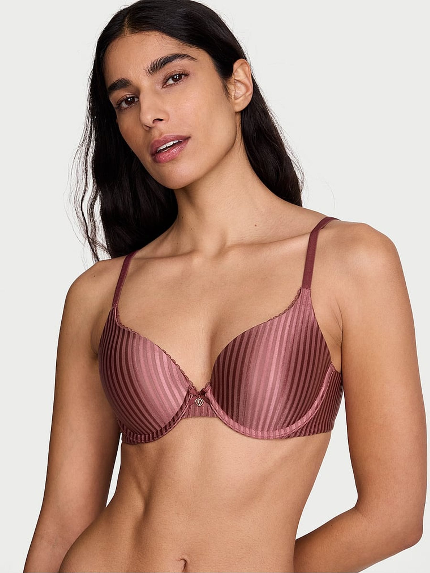 Victoria's Secret Morning Rose Pink Stripe Full Cup Push Up Bra