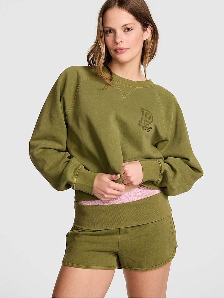 Victoria's Secret Pink Lizard Green Foldover Shorts - Image 1 of 2