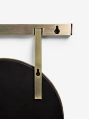 Set of 3 Brass Hanging Pill Shaped Wall Mirrors - Image 2 of 2