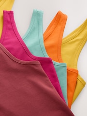 Green/Berry/Pink/Orange/Yellow Thick Strap Vest 5 pack - Image 7 of 8