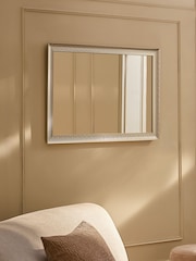 Gold Silver Thatched Effect Wall Mirror - Image 1 of 5