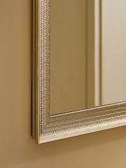 Gold Silver Thatched Effect Wall Mirror - Image 2 of 5