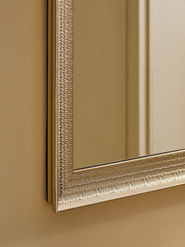 Gold Silver Thatched Effect Wall Mirror - Image 2 of 5 Gold Silver Thatched Effect Wall Mirror - Image 2 of 5