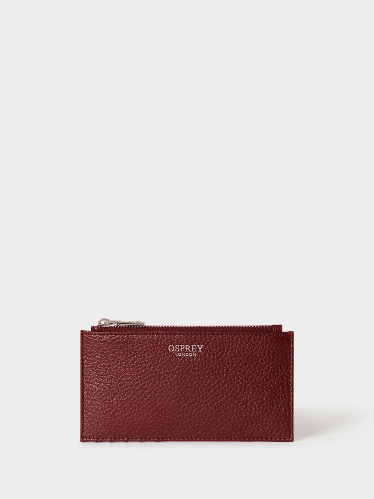 Osprey London Red The Core Small Leather Card Pouch - Image 1 of 5 Osprey London Red The Core Small Leather Card Pouch - Image 1 of 5
