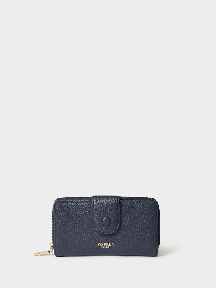 Osprey London The Core Medium Leather Popper Matinee Brown Purse - Image 1 of 5