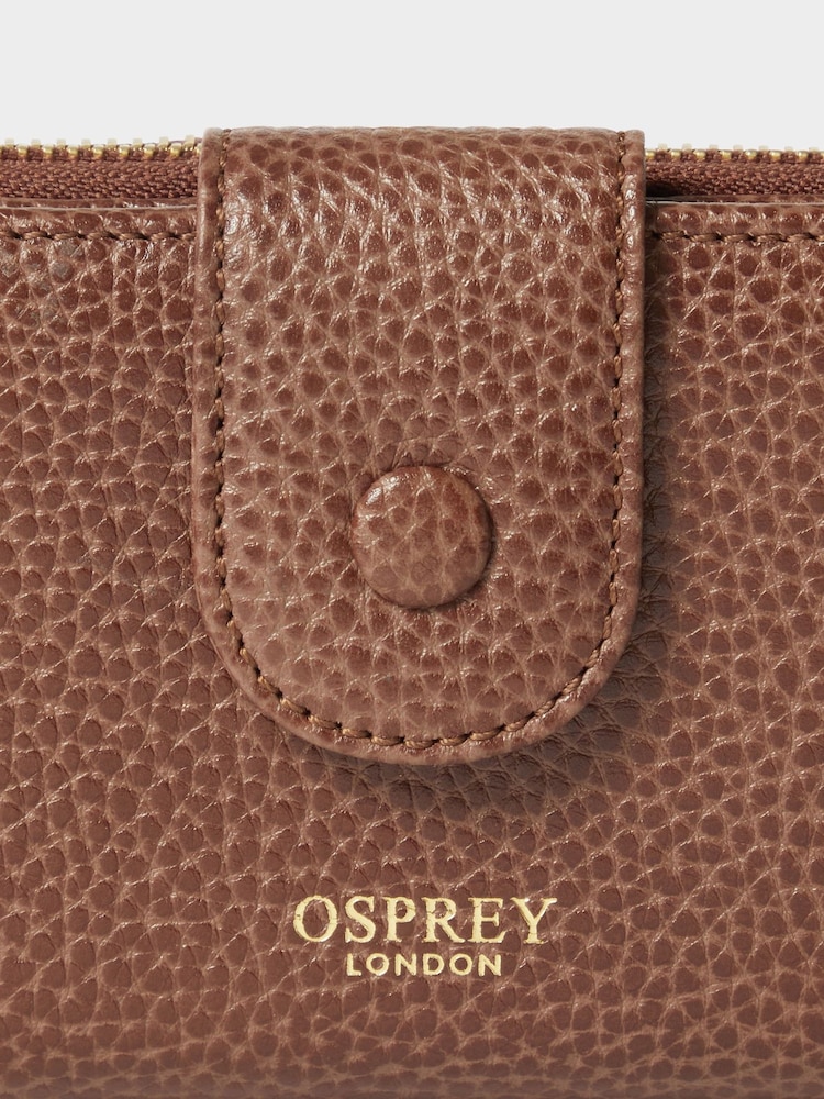 Osprey London The Core Medium Leather Popper Matinee Brown Purse - Image 5 of 5 Osprey London The Core Medium Leather Popper Matinee Brown Purse - Image 5 of 5
