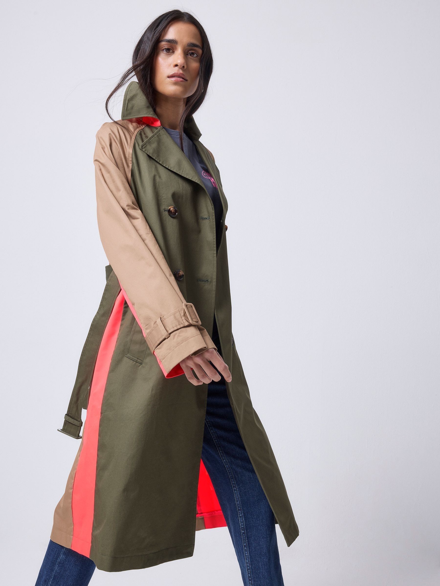 Buy SCAMP & DUDE Green Colour Block Trench Coat from Next USA