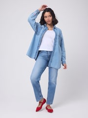 Джинсовый синий - SCAMP & DUDE Relaxed Denim Shirt - Изображение 3 5