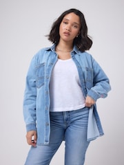 Джинсовый синий - SCAMP & DUDE Relaxed Denim Shirt - Изображение 4 5