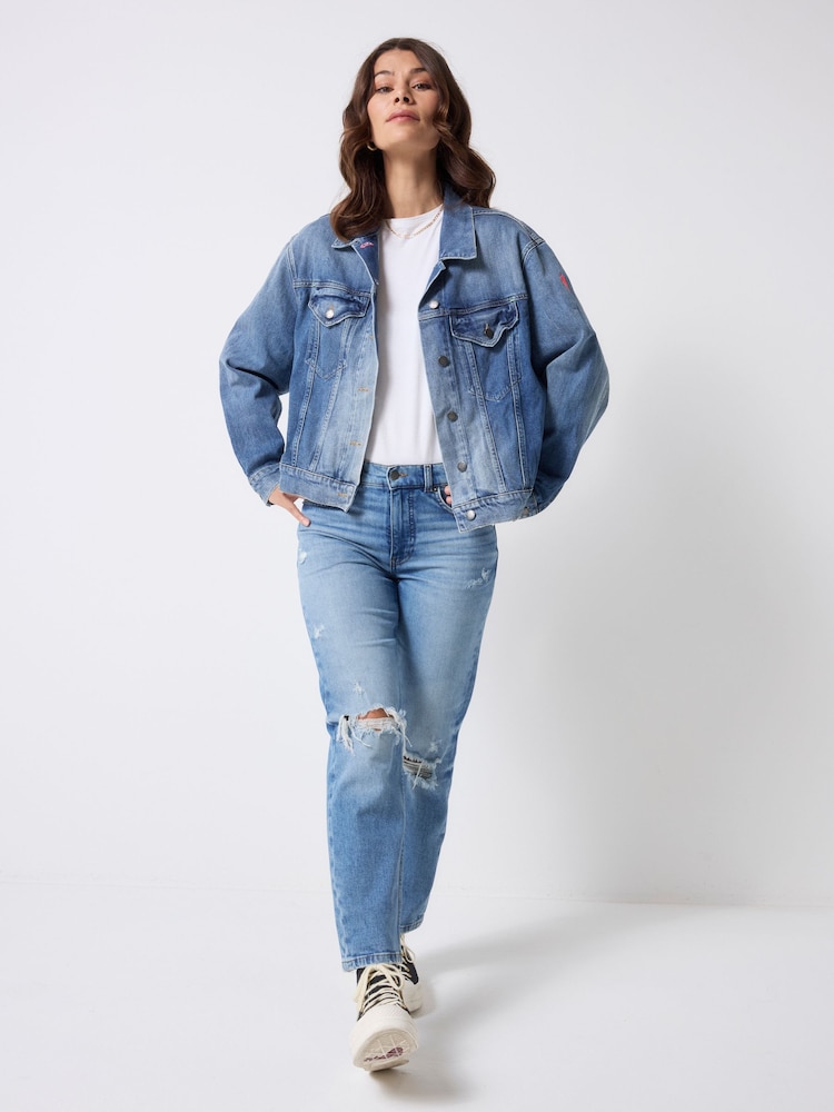 SCAMP & DUDE Blue Denim Trucker Denim Authentic Indigo Jacket - Image 1 of 6 SCAMP & DUDE Blue Denim Trucker Denim Authentic Indigo Jacket - Image 1 of 6