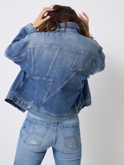 SCAMP & DUDE Blue Denim Trucker Denim Authentic Indigo Jacket - Image 5 of 6