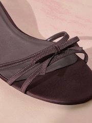 Chocolate Brown Tabitha Simmons x Next Lauren Satin Bow Mules - Image 6 of 8
