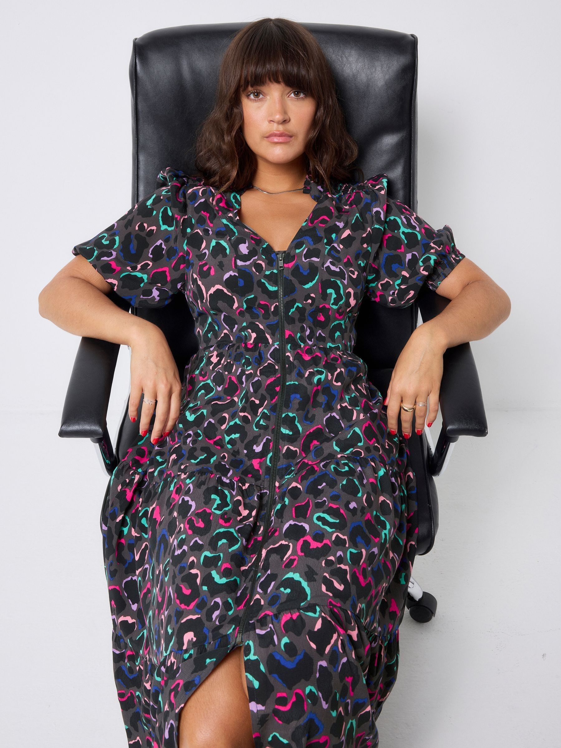 Buy SCAMP & DUDE Grey Jaguar Zip Front Midi Dress from Next Belgium