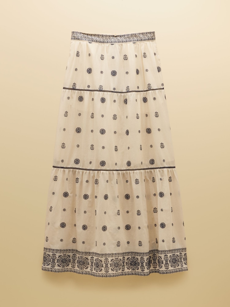 Joules Cream Tiered Embroidered Maxi Skirt - Image 9 of 9 Joules Cream Tiered Embroidered Maxi Skirt - Image 9 of 9