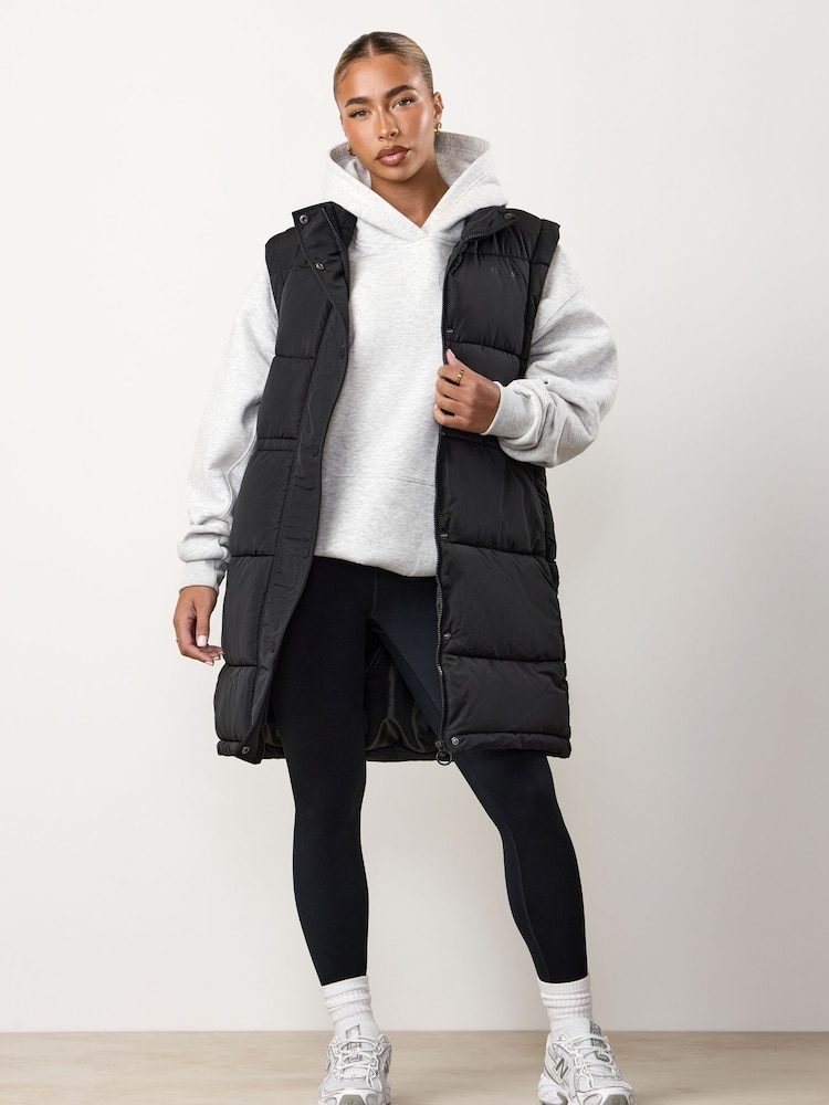 Gym King Black Longline Gilet - Image 1 of 4