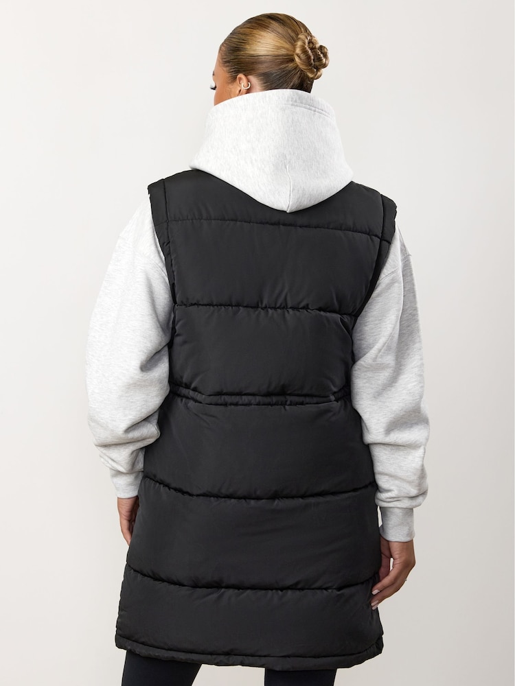 Gym King Black Longline Gilet - Image 2 of 4 Gym King Black Longline Gilet - Image 2 of 4